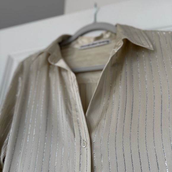 ALEXANDER WANG Crystal Hotfix Slim Crystal embellished Shirt $795 2 - Picture 9 of 10